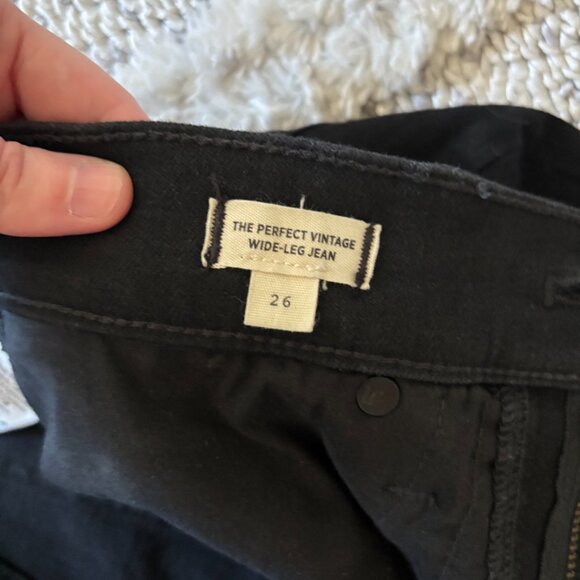 Madewell The Perfect Vintage Wide-Leg Jean, Black, Size 26 - Picture 5 of 5